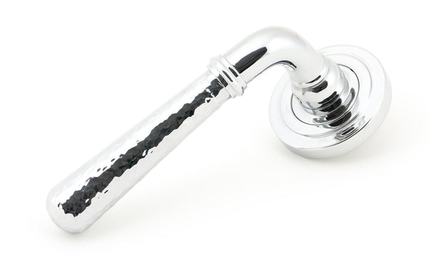 From The Anvil's Polished Chrome Hammered Newbury Lever on Rose Set (Sprung)