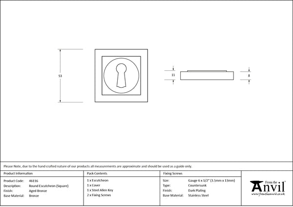 Round Escutcheon by From The Anvil