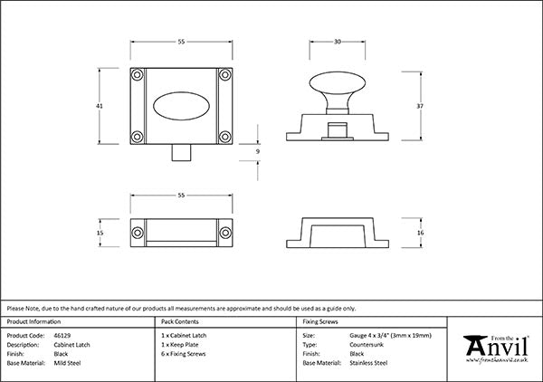 Black Cabinet Latch