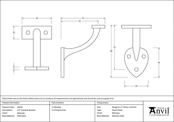 Handrail Bracket by From The Anvil