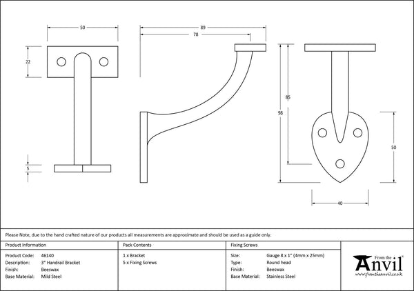 Handrail Bracket by From The Anvil