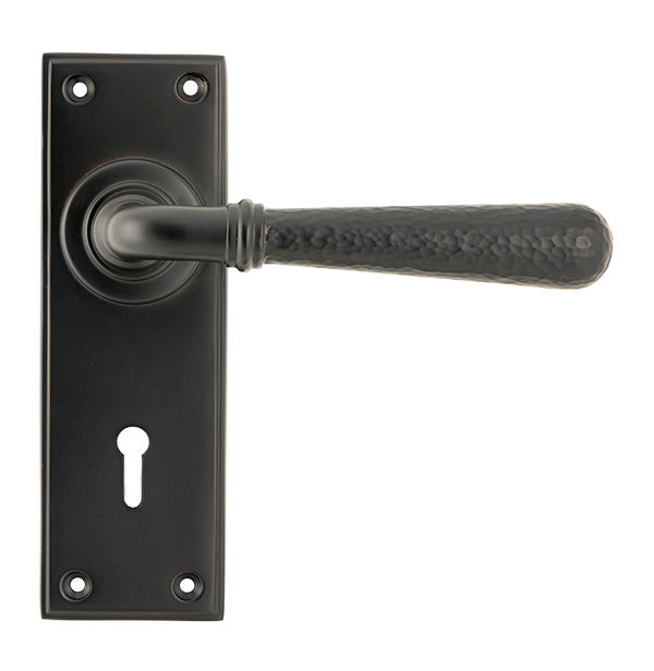 From The Anvil, Hammered Newbury Lever Lock Set, Door Handles, Lever Lock