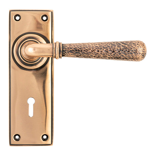 From The Anvil, Hammered Newbury Lever Lock Set, Door Handles, Lever Lock