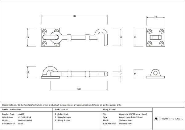 Traditional Cabin Hook by From The Anvil