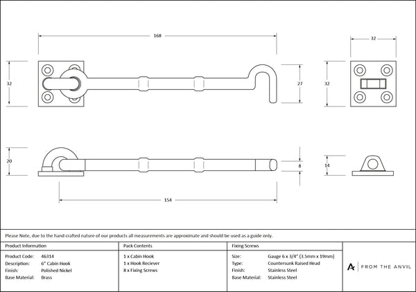 Traditional Cabin Hook by From The Anvil