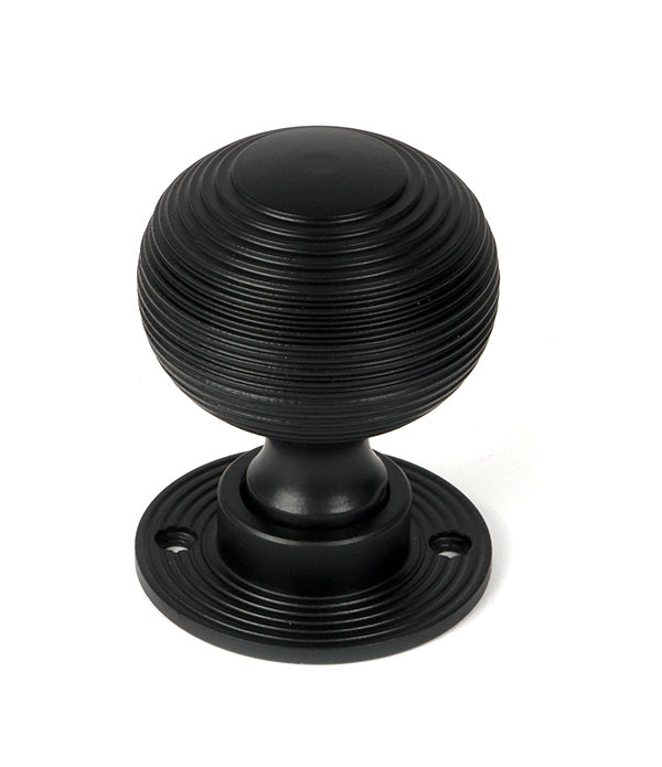 Matt Black Heavy Beehive Mortice/Rim Knob Set