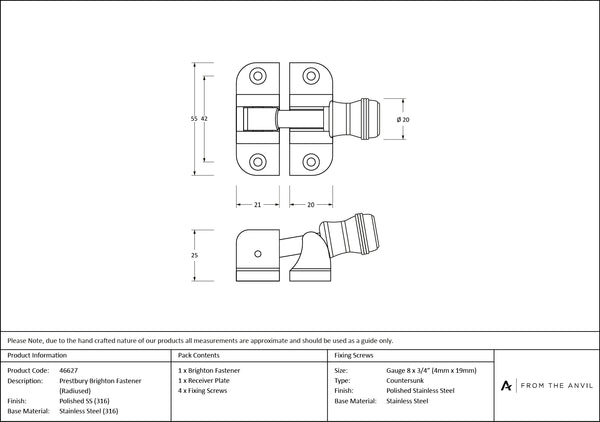 Prestbury Brighton Fastener by From The Anvil