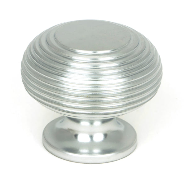 From The Anvil's Satin Chrome Beehive Cabinet Knob