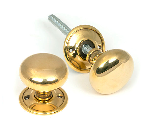 Aged Brass Mushroom Mortice/Rim Knob Set