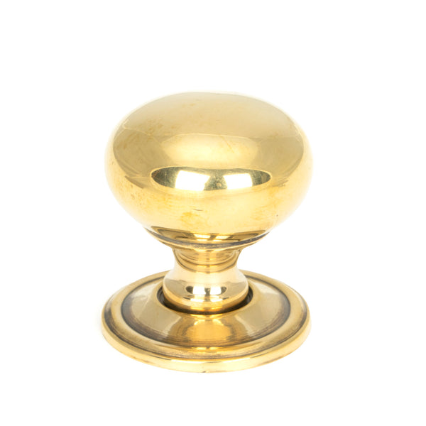 From The Anvil's Aged Brass Mushroom Cabinet Knob
