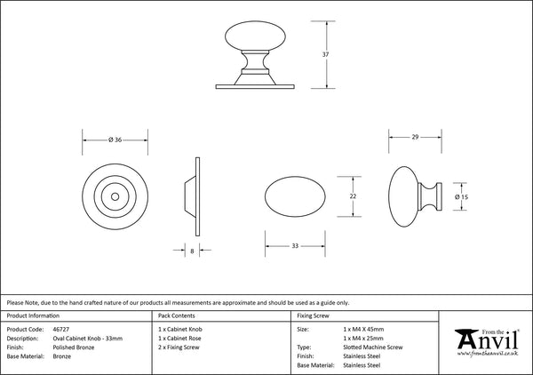 Oval Cabinet Knob by From The Anvil