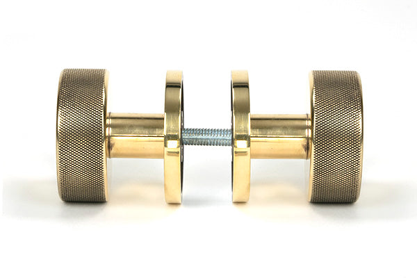 Aged Brass Brompton Mortice/Rim Knob Set (Plain)