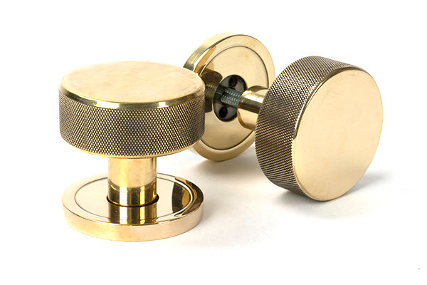 Aged Brass Brompton Mortice/Rim Knob Set (Plain)