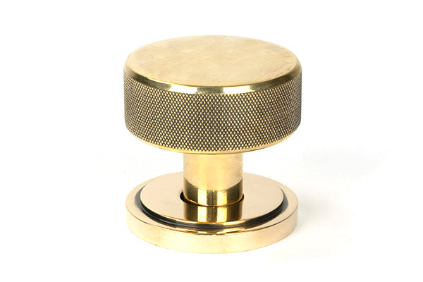 Aged Brass Brompton Mortice/Rim Knob Set (Art Deco)