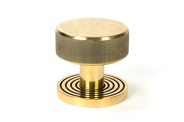 Aged Brass Brompton Mortice/Rim Knob Set (Beehive)