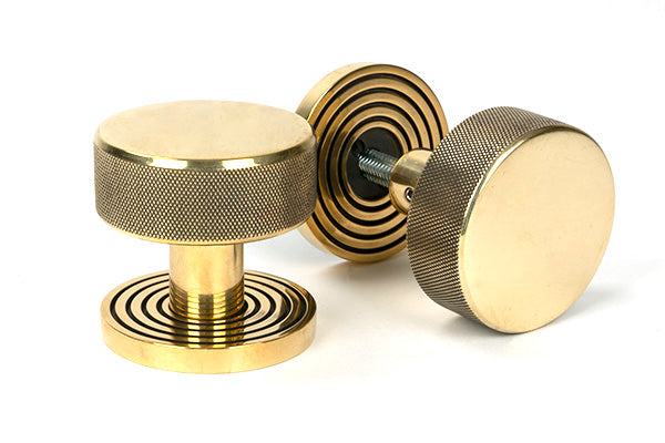 Aged Brass Brompton Mortice/Rim Knob Set (Beehive)