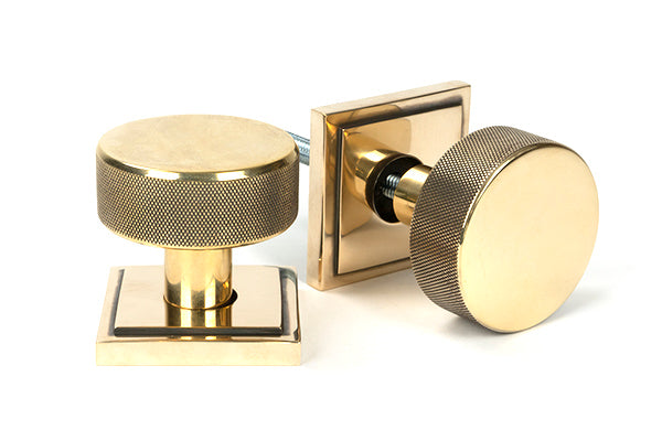 Aged Brass Brompton Mortice/Rim Knob Set (Square)