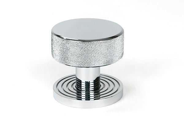 Polished Chrome Brompton Mortice/Rim Knob Set (Beehive)