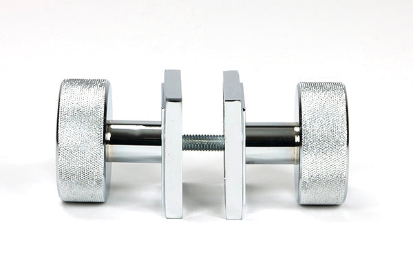 Polished Chrome Brompton Mortice/Rim Knob Set (Square)