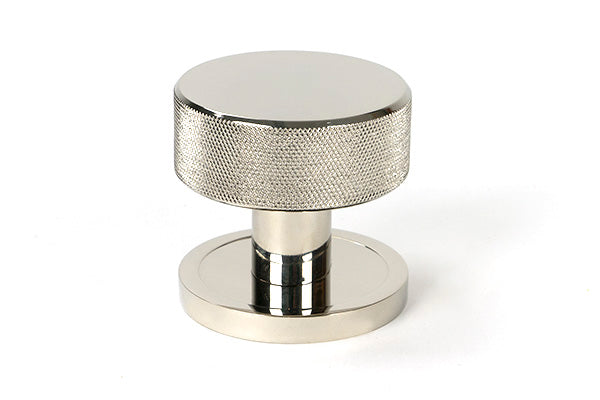 Polished Nickel Brompton Mortice/Rim Knob Set (Plain)