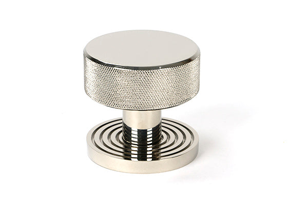 Polished Nickel Brompton Mortice/Rim Knob Set (Beehive)