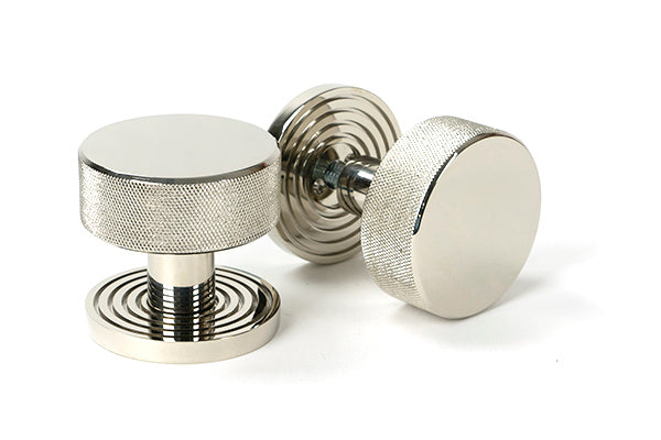 Polished Nickel Brompton Mortice/Rim Knob Set (Beehive)