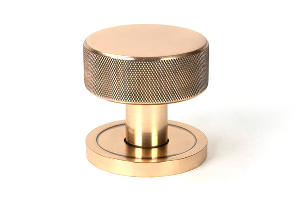 Polished Bronze Brompton Mortice/Rim Knob Set (Plain)