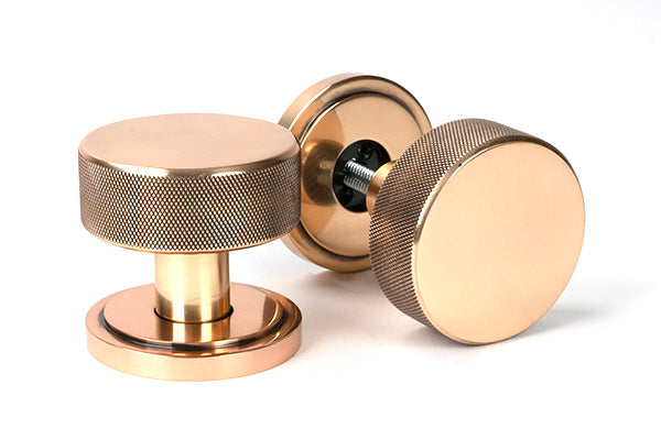 Polished Bronze Brompton Mortice/Rim Knob Set (Art Deco)