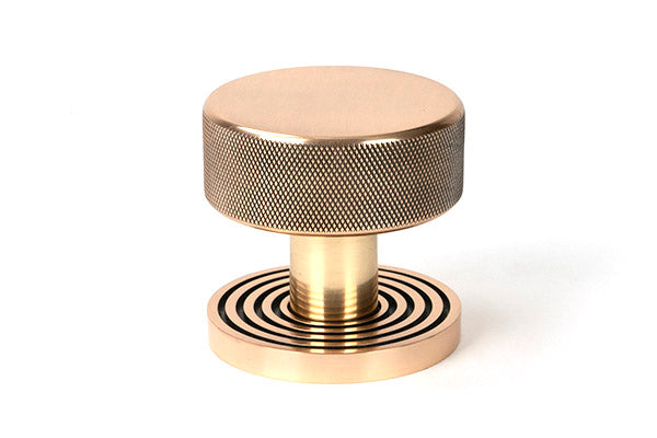 Polished Bronze Brompton Mortice/Rim Knob Set (Beehive)