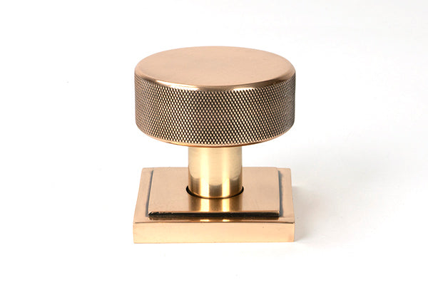 Polished Bronze Brompton Mortice/Rim Knob Set (Square)