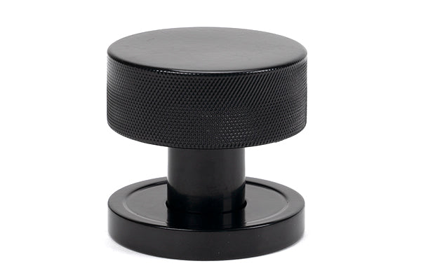 Black Brompton Mortice/Rim Knob Set (Plain)