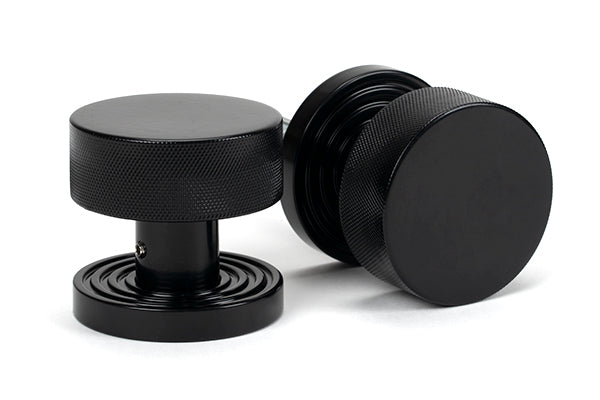 Black Brompton Mortice/Rim Knob Set (Beehive)