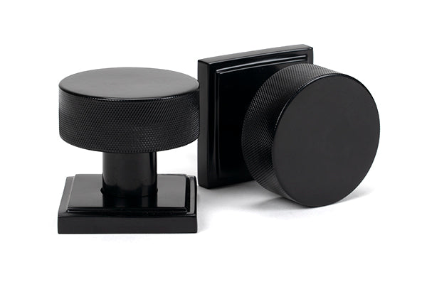 Black Brompton Mortice/Rim Knob Set (Square)