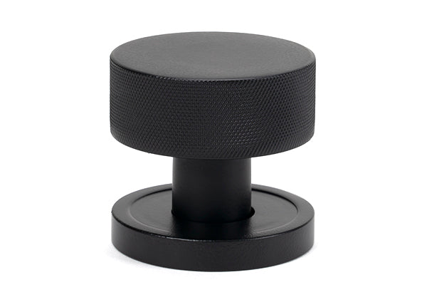 Matt Black Brompton Mortice/Rim Knob Set (Plain)