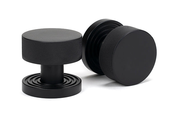 Matt Black Brompton Mortice/Rim Knob Set (Beehive)