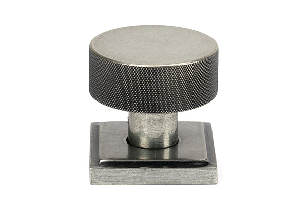 Pewter Brompton Mortice/Rim Knob Set (Square)