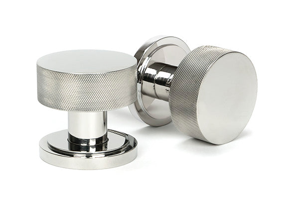 Polished Marine SS (316) Brompton Mortice/Rim Knob Set (Art Deco)