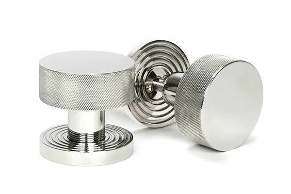 Polished Marine SS (316) Brompton Mortice/Rim Knob Set (Beehive)