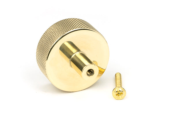 Polished Brass Brompton Cabinet Knob - 38mm (No rose)