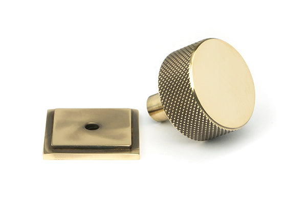 Aged Brass Brompton Cabinet Knob - 32mm (Square)