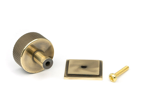 Aged Brass Brompton Cabinet Knob - 32mm (Square)