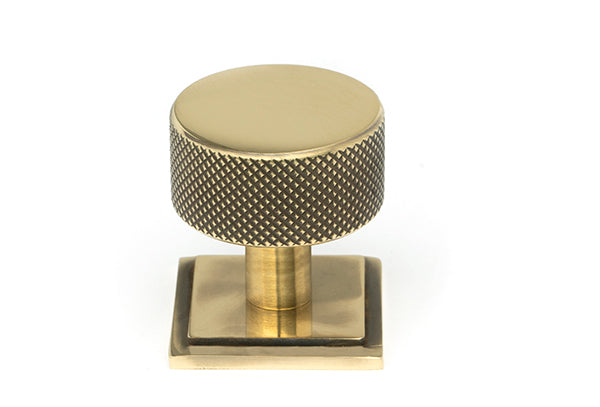 Aged Brass Brompton Cabinet Knob - 32mm (Square)