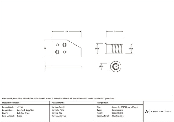 Key-Flush Sash Stop by From The Anvil