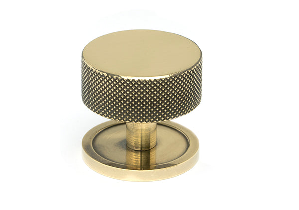 Aged Brass Brompton Cabinet Knob - 38mm (Plain)