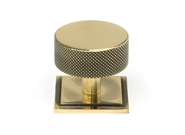 Aged Brass Brompton Cabinet Knob - 38mm (Square)