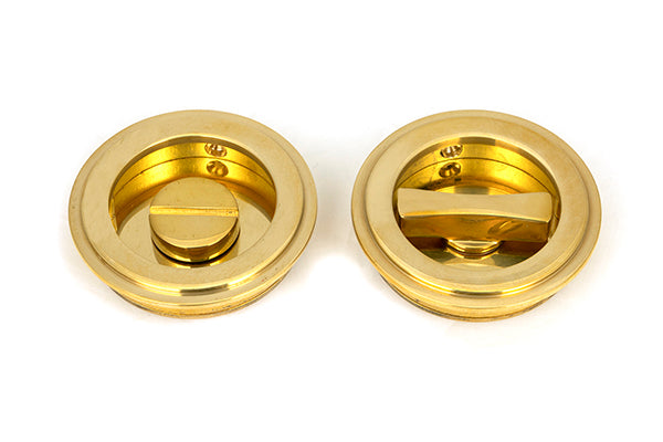 From The Anvil, 60mm Art Deco Round Pull - Privacy Set, Sliding Door Hardware, Round Pulls - Privacy