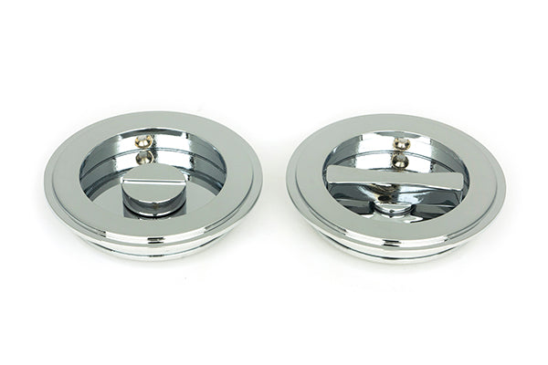 From The Anvil, 75mm Art Deco Round Pull - Privacy Set, Sliding Door Hardware, Round Pulls - Privacy