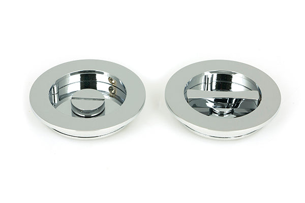 From The Anvil, 75mm Plain Round Pull - Privacy Set, Sliding Door Hardware, Round Pulls - Privacy