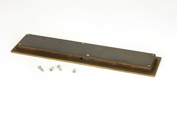 Aged Brass 250mm Plain Rectangular Pull