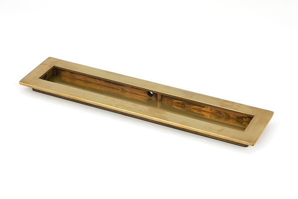 Aged Brass 250mm Plain Rectangular Pull